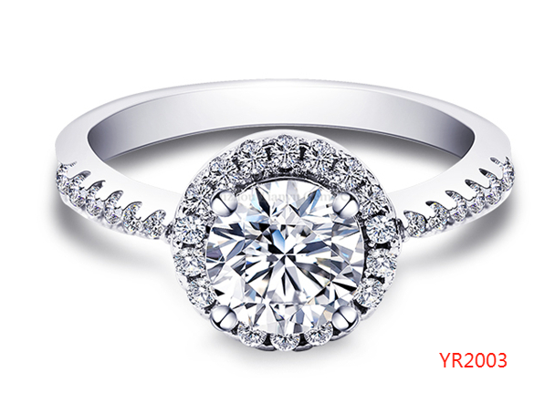 Lumière Halo – Kim cương Moissanite tròn 6,5 mm · Bạc S925